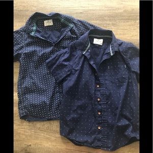 BUNDLE DEAL 2 dark blue button up short sleeve